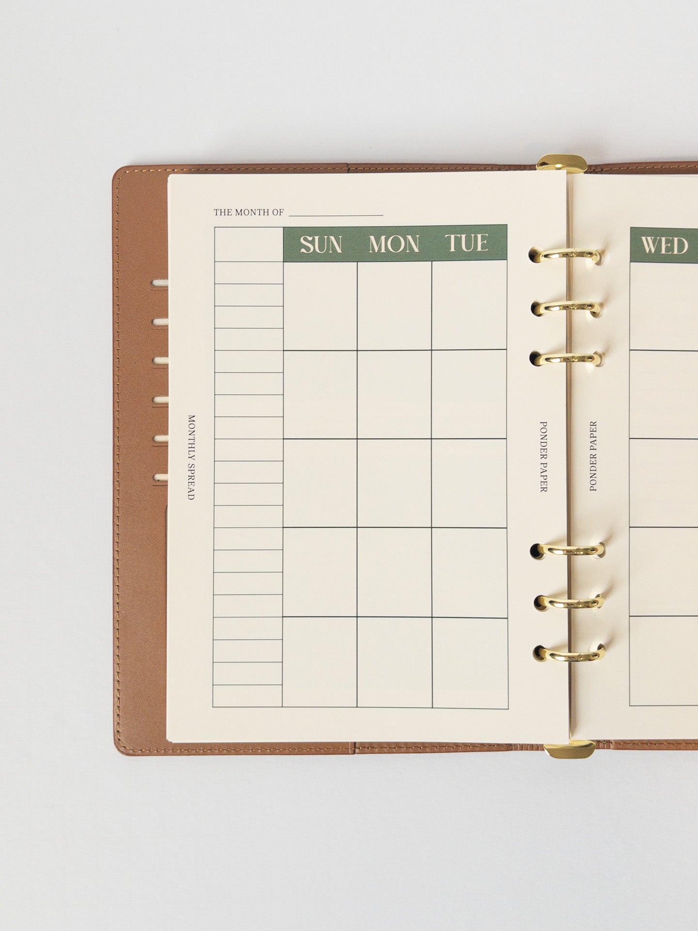 12 Month Planner in Sienna Leather Agenda