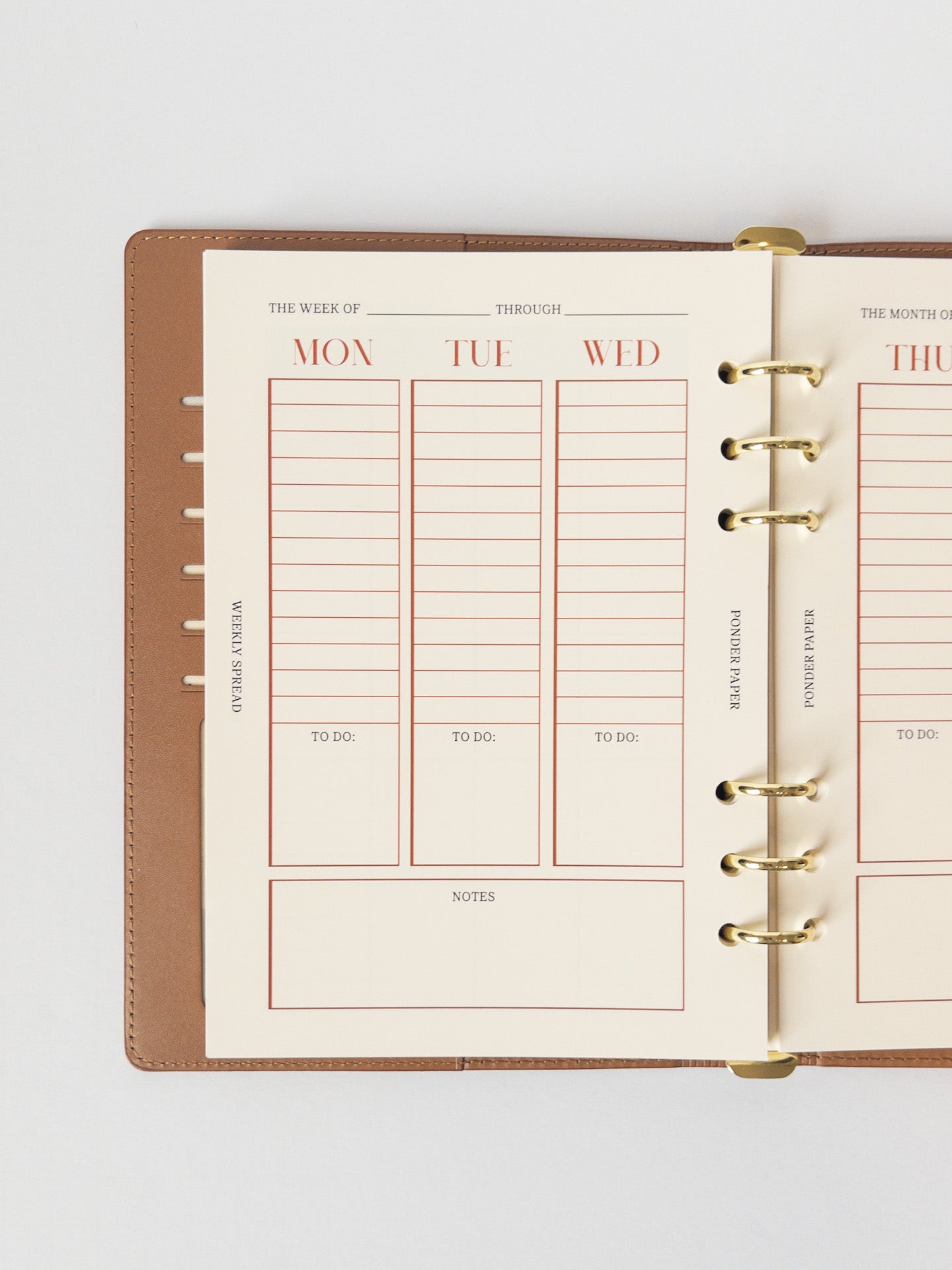 12 Month Planner in Sienna Leather Agenda - Ponder Paper Co