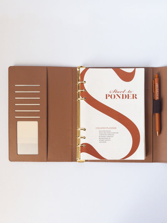 12 Month Planner in Sienna Leather Agenda - Ponder Paper Co